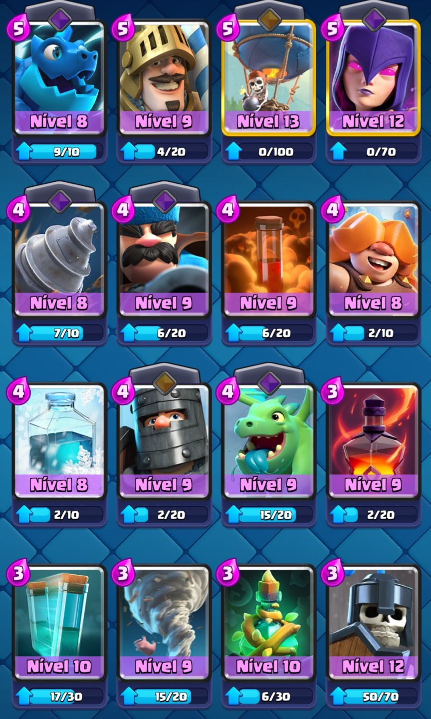 Conta do Clash Royale na Arena 20 e com de Troféus 7583