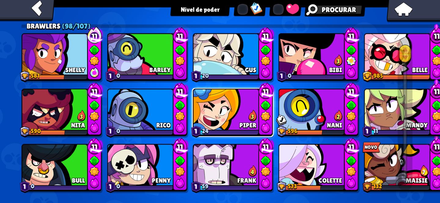 Conta brawl stars full, com varias skins exclusivas que não voltam mais, 50k+
