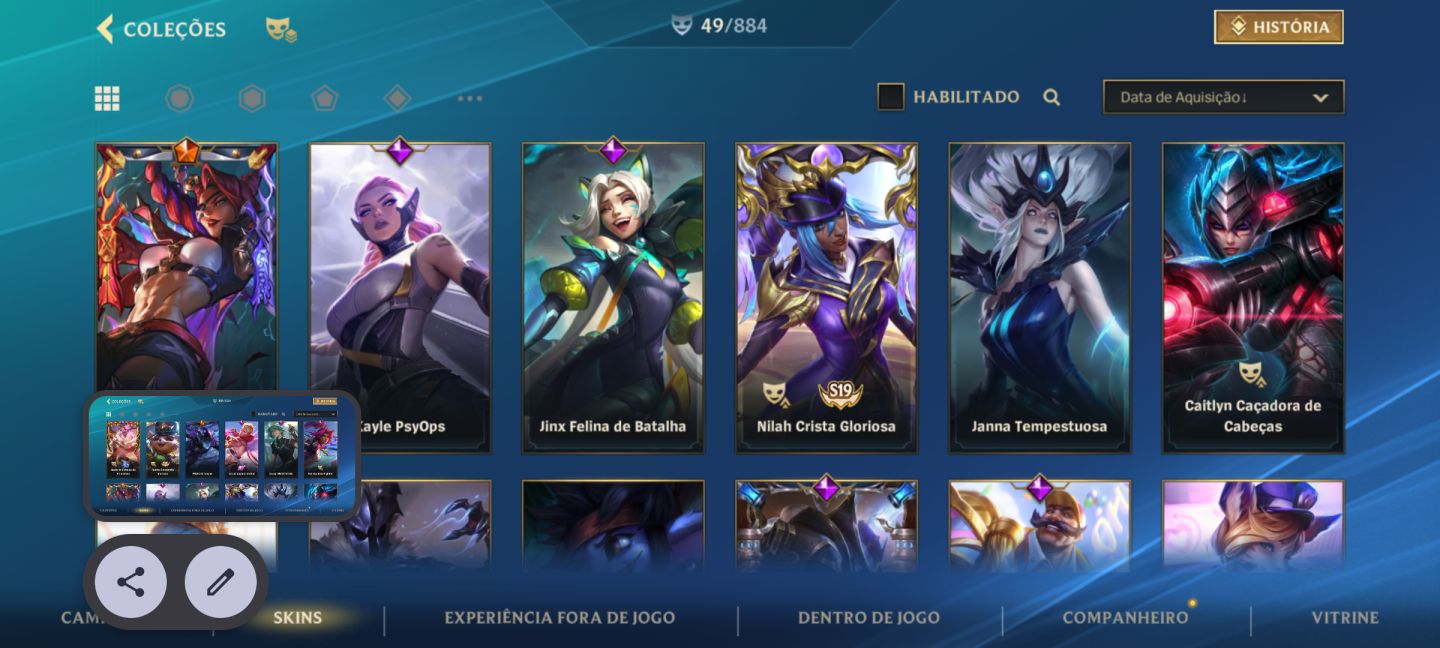 Conta wild Rift com skin várus cupido imortal