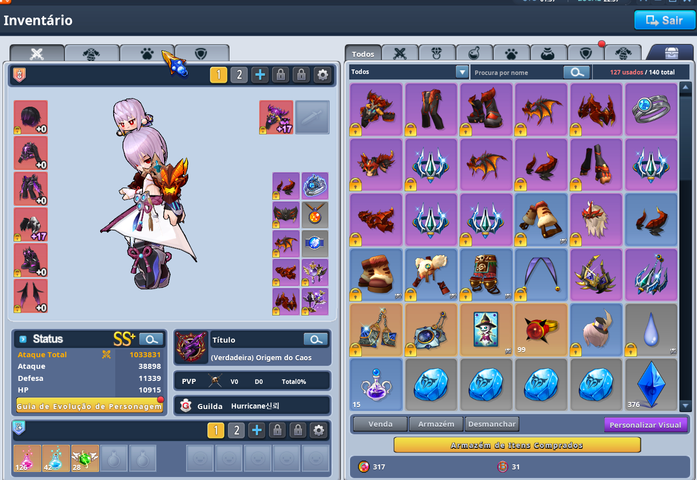 Conta Grand Chase Completa com Excelente Progresso C-lv741