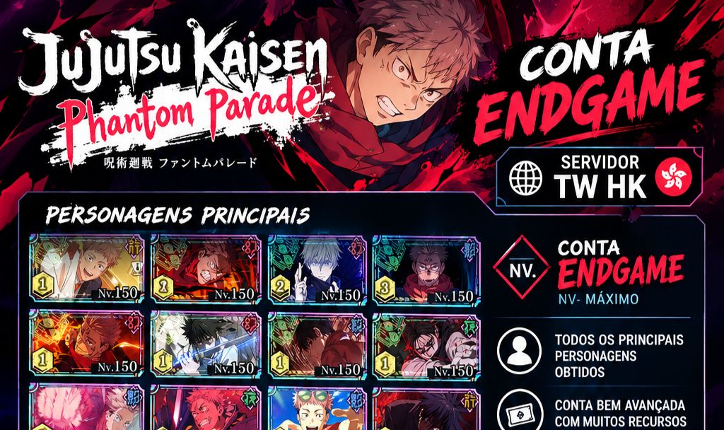 CONTA ENDGAME JUJUTSU PHANTOM PARADE SERVIDOR TW HK