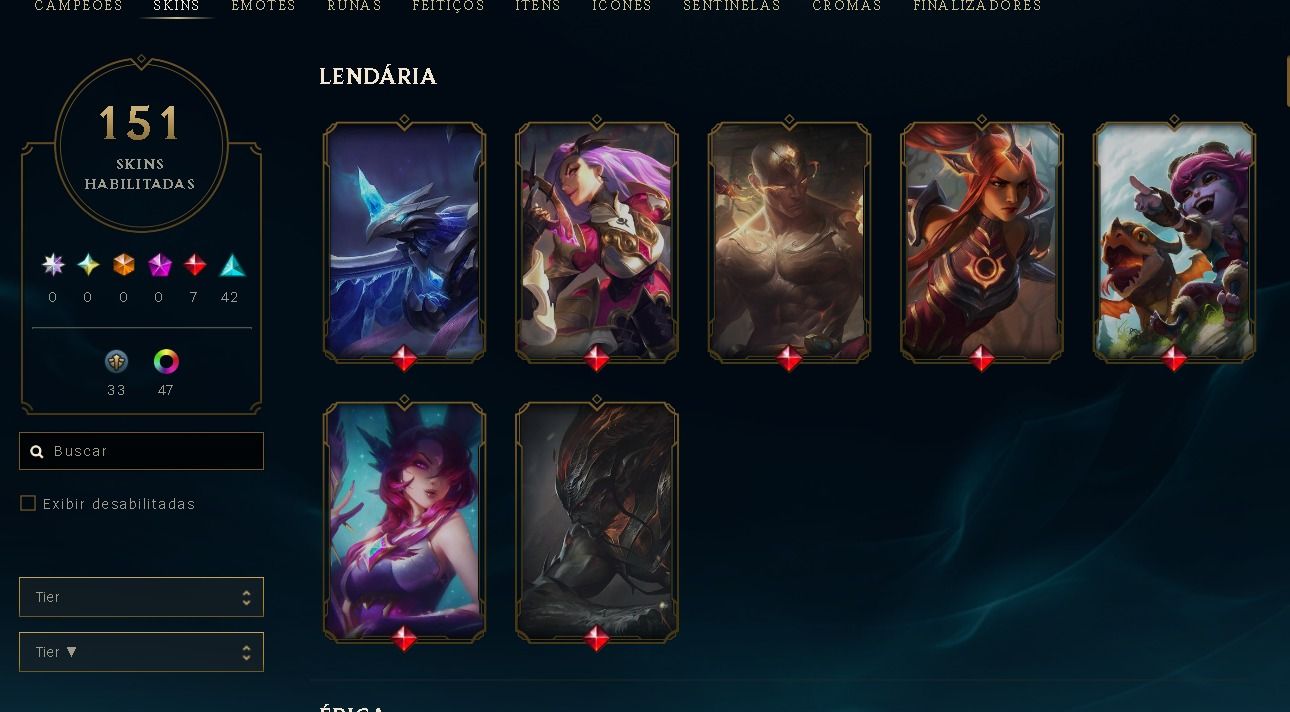 Conta Lol 151 Skins - Lvl 418 - Ex Esmeralda - Conta de 2020