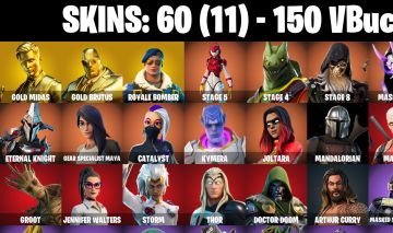 60 skins | Gold Midas | Gold Brutus | Royale Bomber bundle raro psn heroina