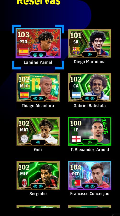 EFootball CONTA STEAM | FORÇA 3187 | HAALAND 107 + SNEIJDER 106 + MESSI 104