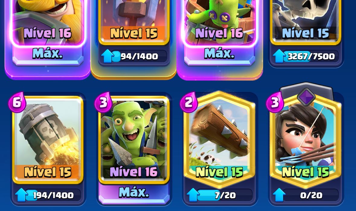 CONTA CLASH ROYALE LEVEL 15 - 10529 TROFEUS - DECK LOGBAIT MAXIMIZADO LEVEL 16