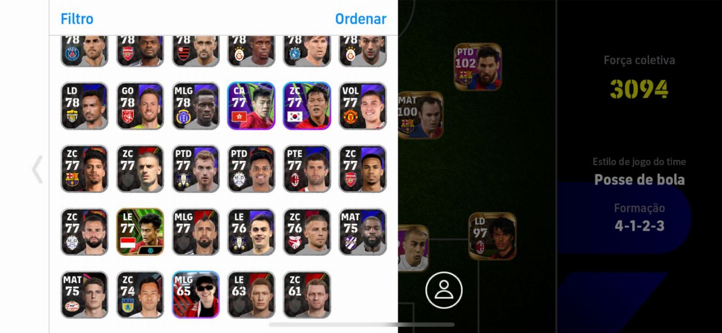 CONTA EFOOTBALL MUITO ANTIGA COM RONALDINHO