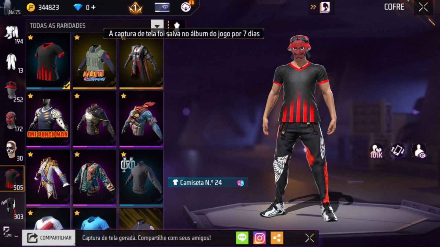 CONTA COM 2 ANGELICAIS, SOMBRA ROXA E AVENTUREIRO /FREE FIRE