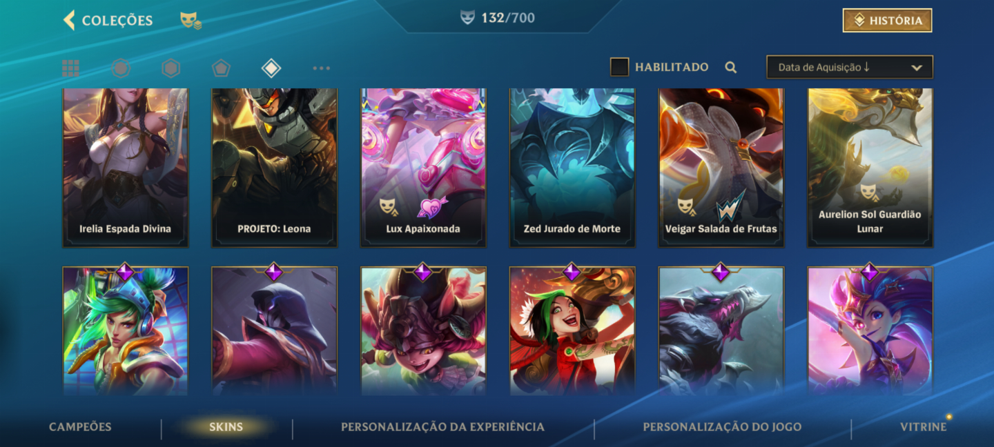 CONTA DE LOL COM GWEN ROSA DE CRISTAL PRESTÍGIO