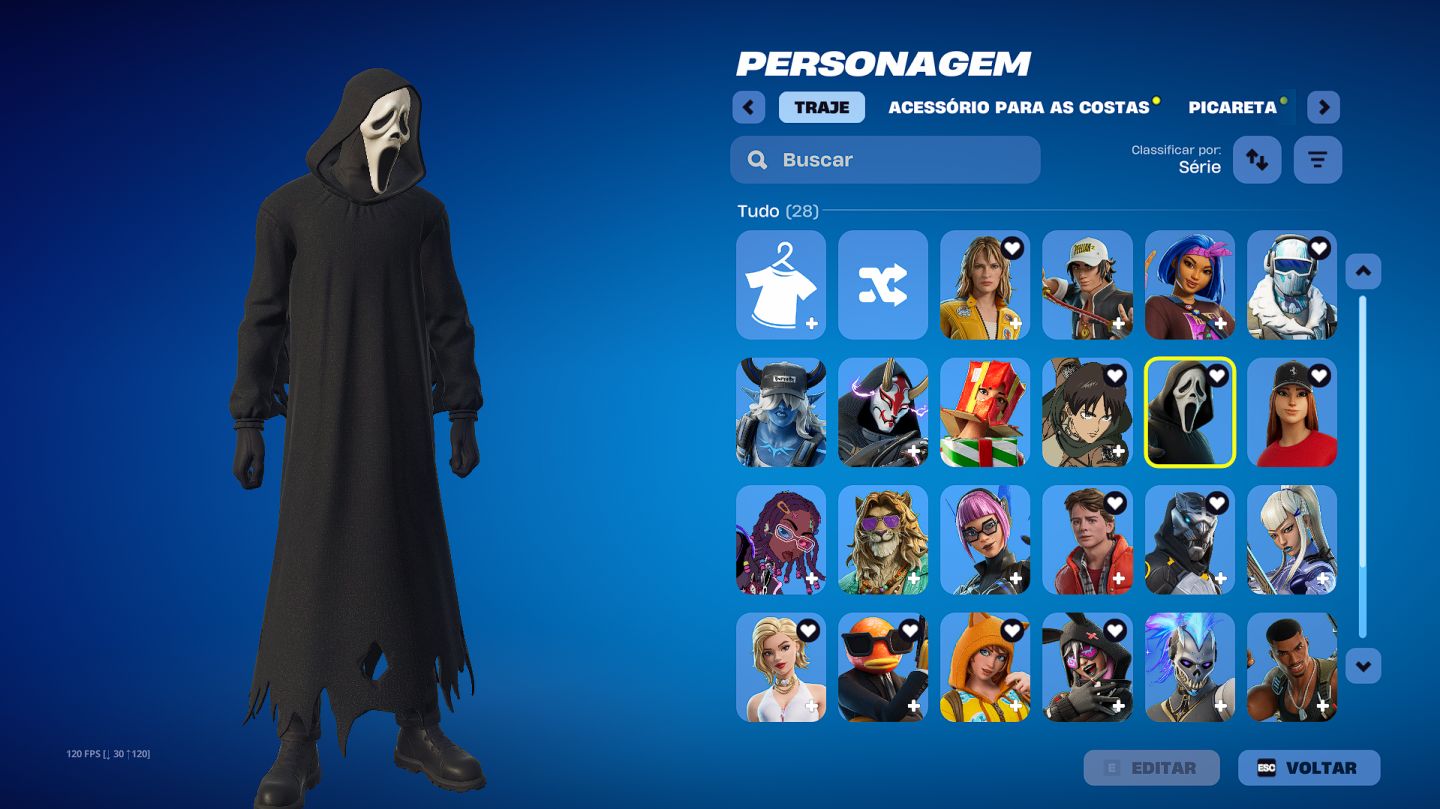 CONTA FORTNITE SKIN FERRARI, GHOST FACE, EREN, SKIN EXCLUSIVA XBOX