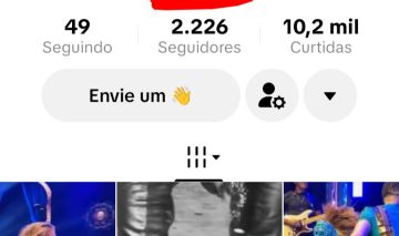 Conta do tik Tok com 2226 seguidores