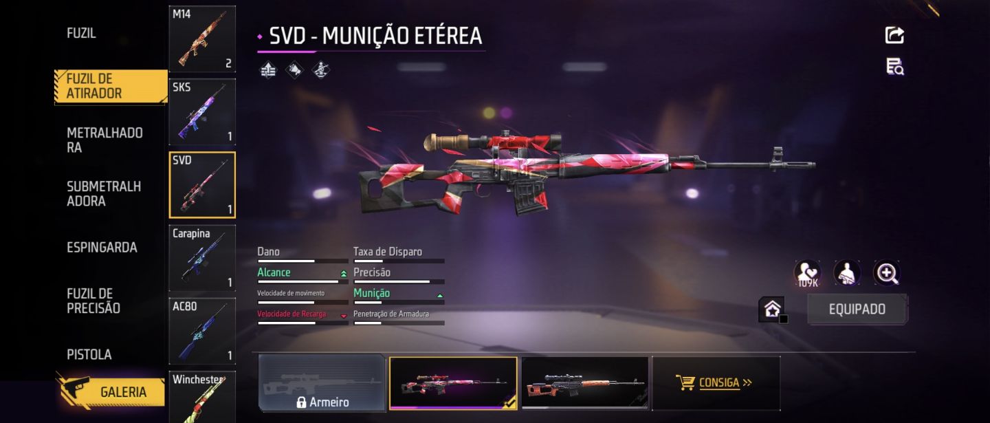 Conta de Free Fire LVL 46 + 158 Gemas