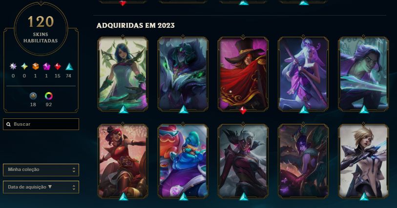 Conta League of Legends Nível 348 | 120 Skins | Ouro 4 | Ótimo Custo-Benefício
