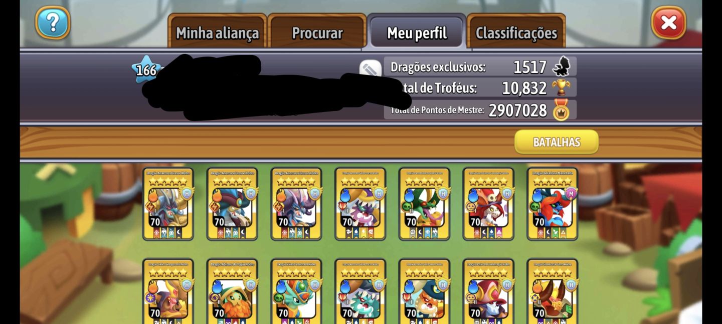 Conta De Dragon City Quase Full Skins