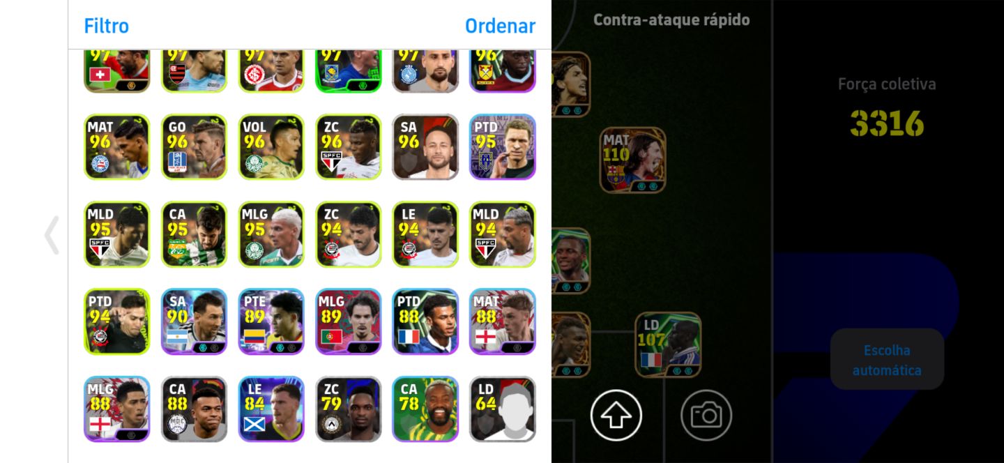 CONTA DE EFOOTBALL COM 3316 DE FORÇA