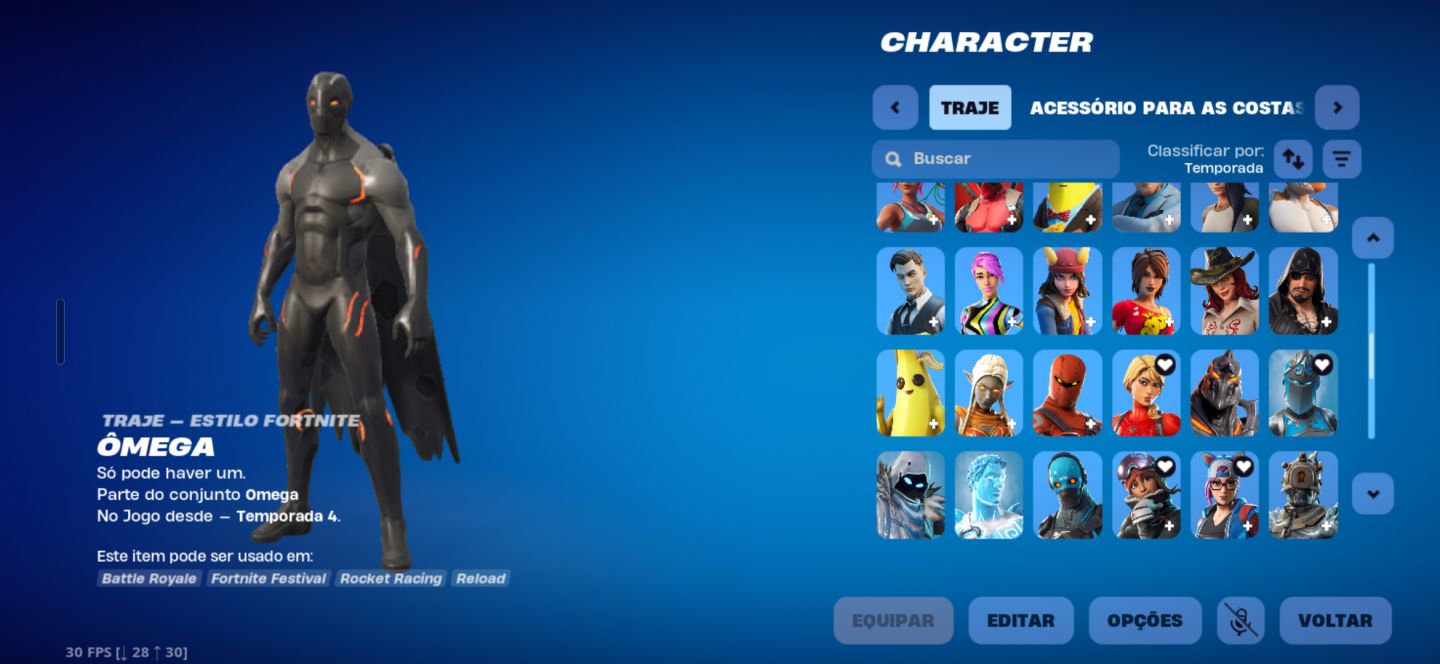 Conta og com a temporada 4,5,6,7,2 full com mais de 100 skins