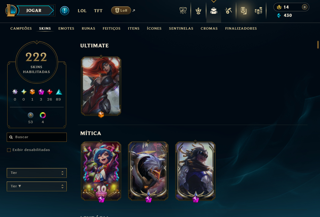 CONTA DE VALORANT E LOL COM VÁRIAS SKINS FOI GASTO 2.000 SOMANDO AS 2 CONTAS.