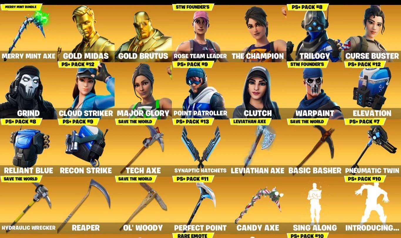 CONTA FORTNITE RARA | 248 SKINS | EXCLUSIVOS | MERRY MINT AXE | STW FUNDADOR