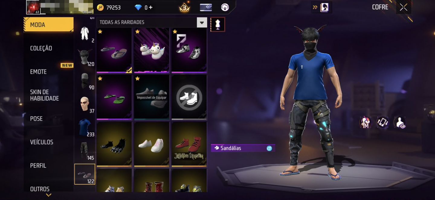 [CONTA RARA] BTS + 233 TORSOS + 145 CALÇAS + ITENS RAROS | FREE FIRE