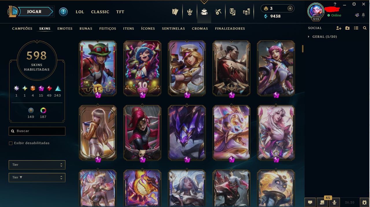 CONTA DUPLA VALORANT (R$4455) + LOL (6048) GASTOS