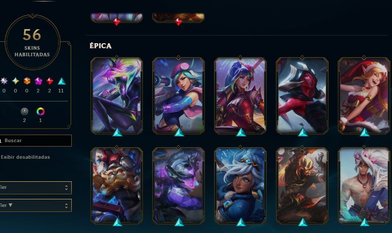 Conta diamante / rp farmado em camp / muita skins boas 190 essencia mitica