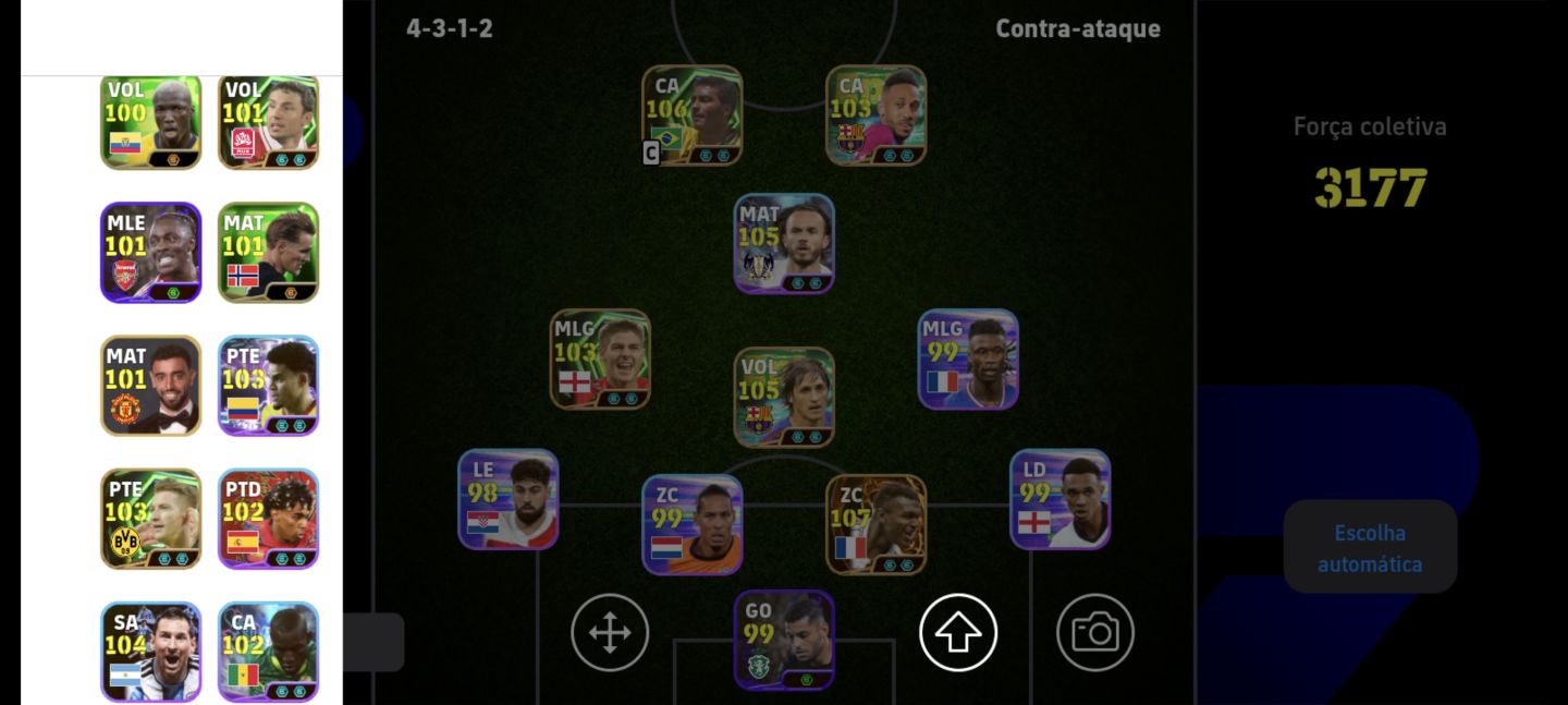 Conta eFootball Mobile Romário, James Maddison, Desailly e Edmilson