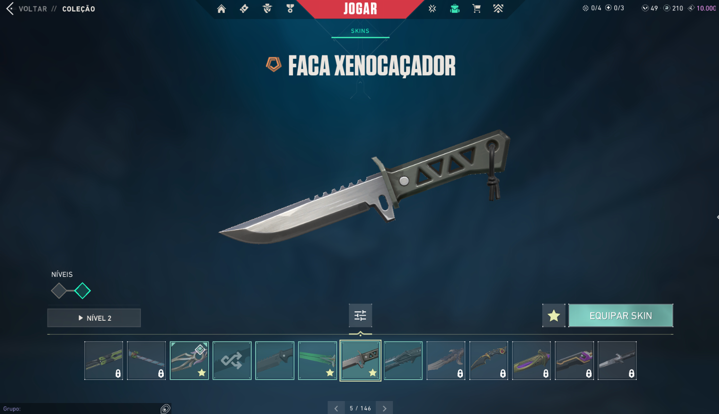 Conta Valorant faca Xenohunter, mmr baixo e algumas skins