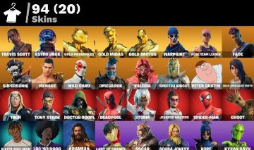 CONTA FORTNITE | TRAVIS SCOTT, ASTRO JACK, GOLD MIDAS, STW FOUNDERS.