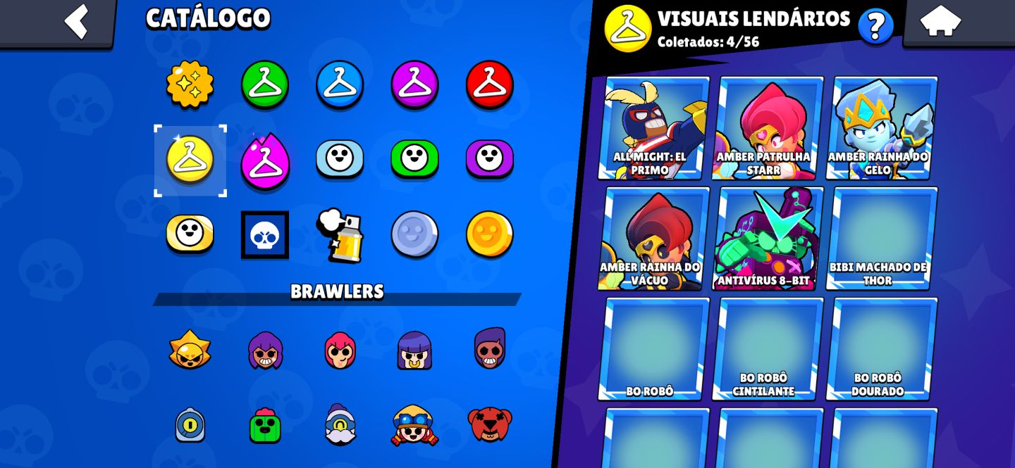 CONTA BRAWL STARS FULL | 48K TROFÉUS | 107/108 BRAWLERS | 262 SKINS | 21 PRES