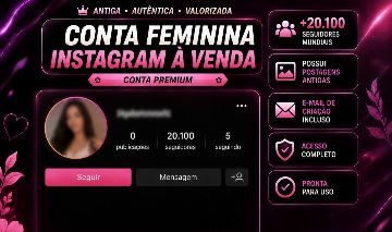 Conta feminina com postagem antigas! +20Mil Seguidores | Gmail de Criação