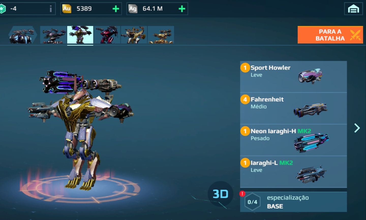 Conta war robots inicial