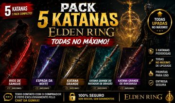 PACK 5 KATANAS ELDEN RING - TODAS NO MÁXIMO DE UPGRADE!