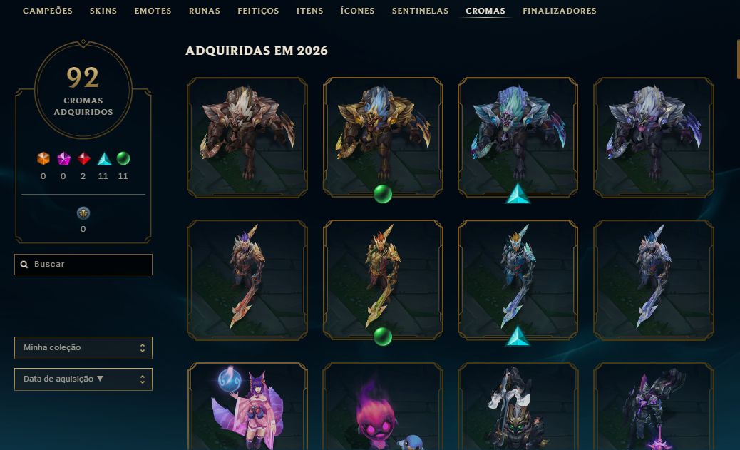 Conta de LOL +13 ANOS Higt Tier MESTRE, 230SKINS, ALL CHAMP, NV 400+