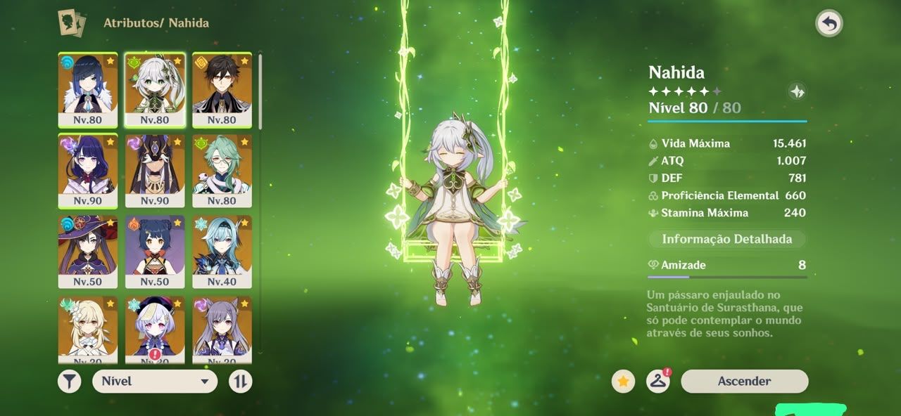 Conta de Genshin com 16 personagens 5 estrelas