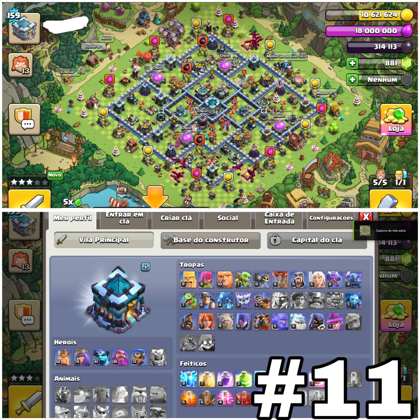95% DE DESCONTO, CONTA CLASH OF CLANS, TODOS OS CVS, 9,10,11,12,13,14,15,16