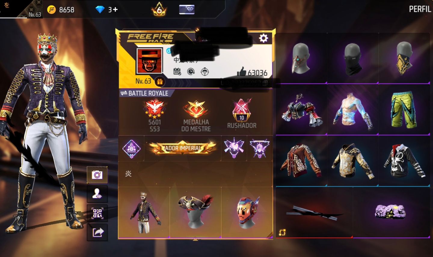 Conta free Fire antiga com 4,5,6,7 passe
