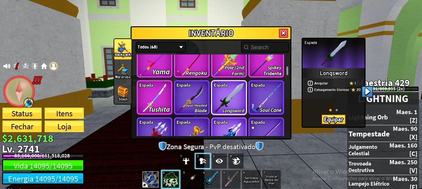 Conta de Blox Fruit Muito Upada e Gemada com Control Perm e Phoenix