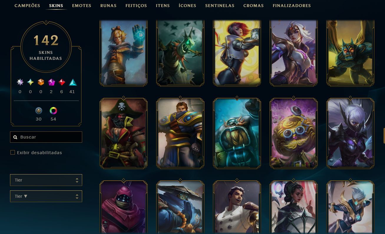 CONTA EX MESTRE 110 SKINS - ACEITO OFERTAS