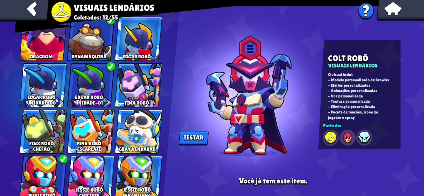 CONTA DE BRAWL STARS RECHEADA DE SKINS E MUITO UPADA!