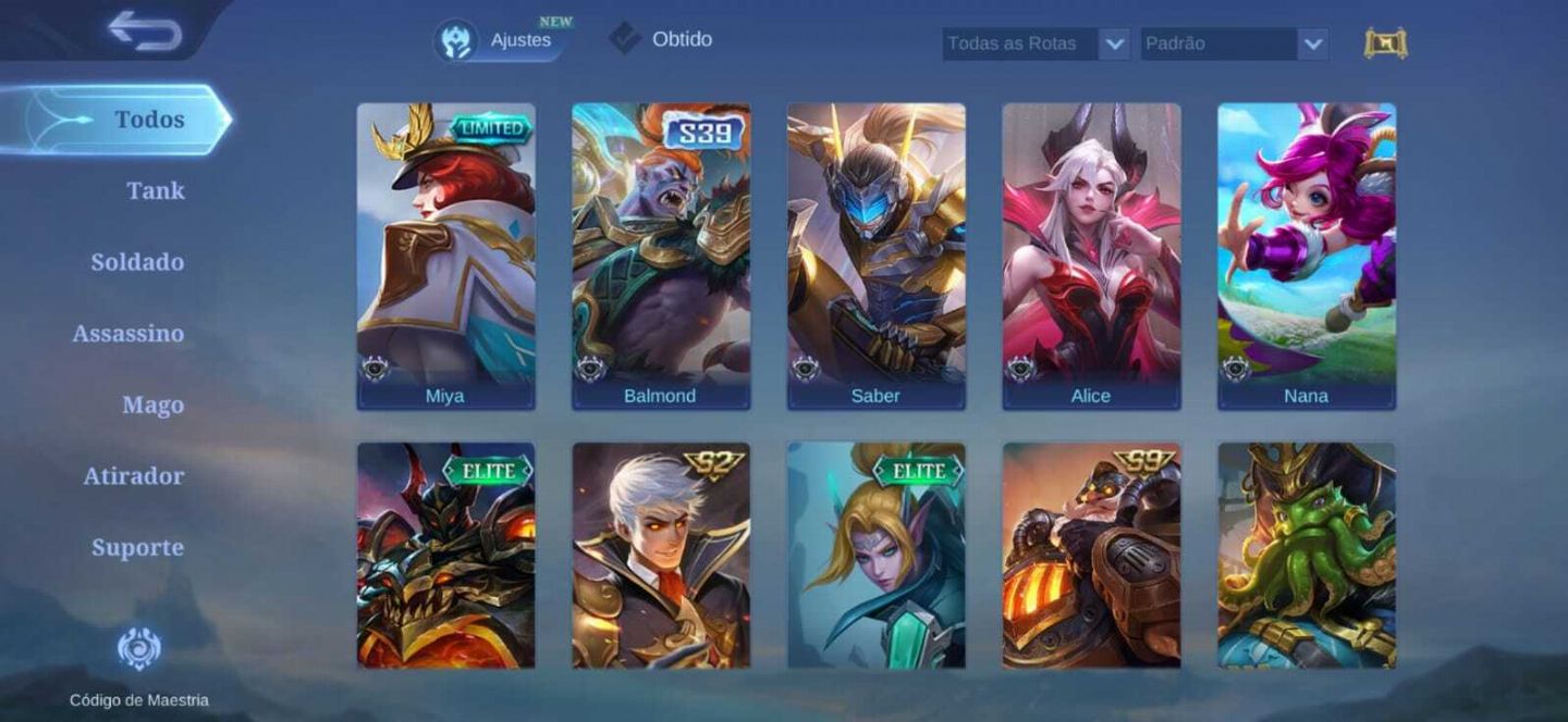 Conta Mobile Legends Mítico 44 Star 80 Skins e WR Alto 59% 80 Herois