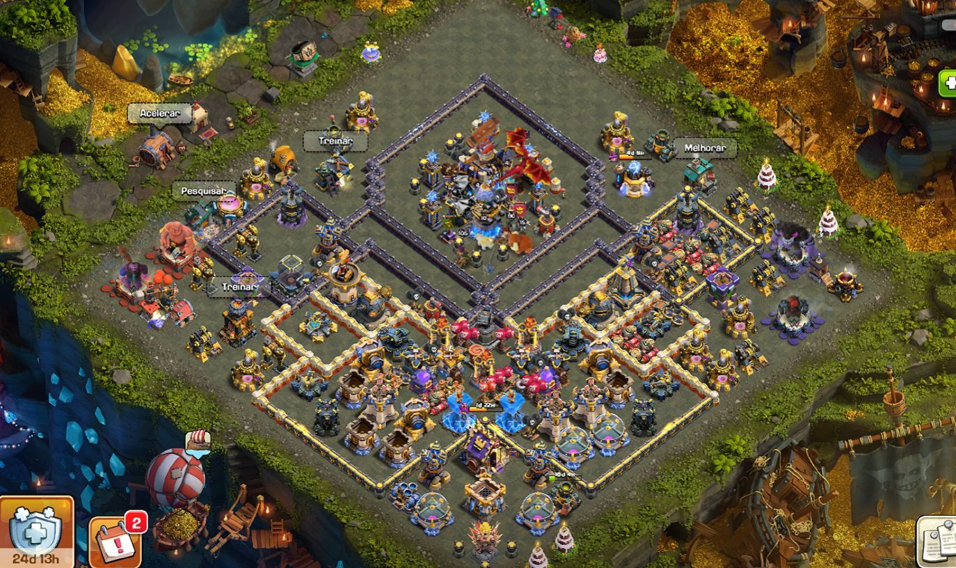 CONTA CLASH OF CLANS CV18 NÍVEL 216 | BASE DO CONSTRUTOR FULL MAX