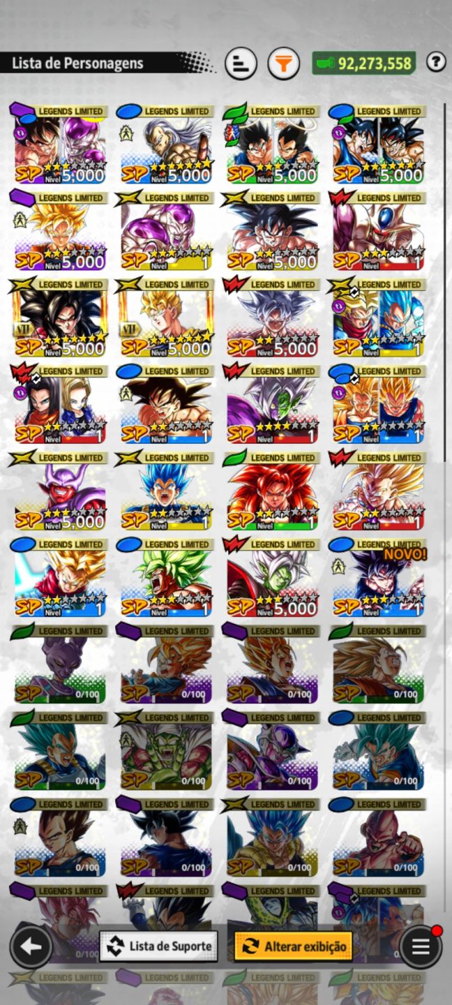 Conta menta de dragonball legends