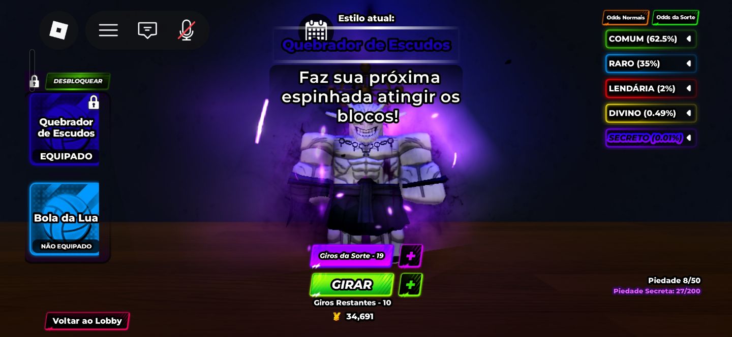 Conta Roblox MONSTRA: Blox Fruits Upado + Volleyball Legends