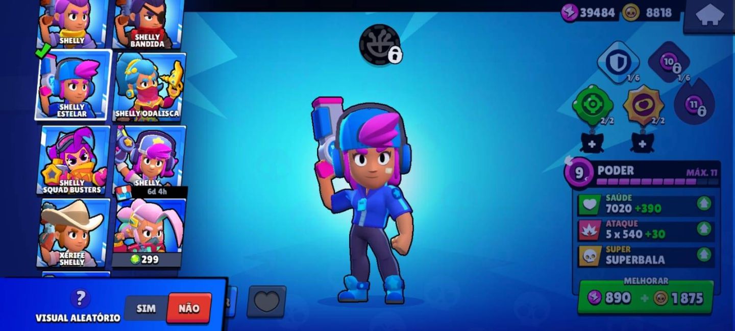 CONTA BRAWL STARS SHELLY ESTELAR 2018