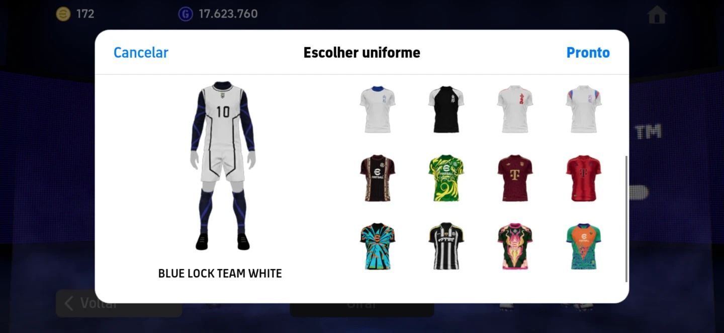 Conta Efootball Força 3240 com Best, Ronaldinho, Bellingham, Hazard, Pelé Etc