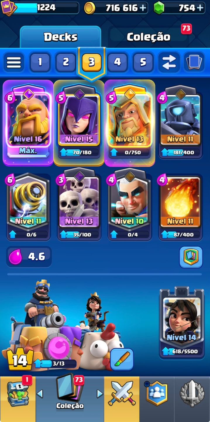 Conta de clash royale na arena 20 com 7800 trofeus.