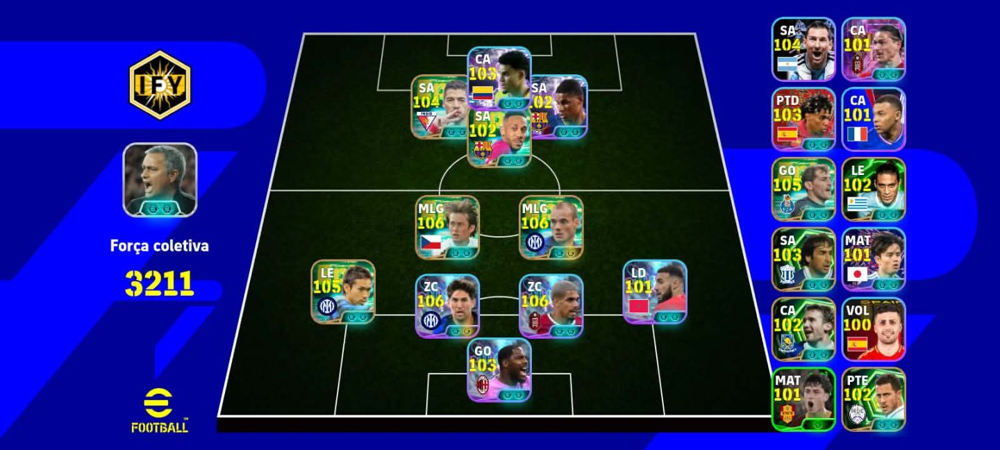 CONTA EFOOTBALL COM MAIS DE 3200 DE FORÇA + ARAÚJO + STONES + SNEIJDER + ROSICKÝ