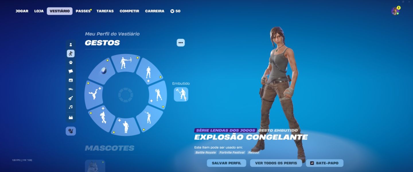 Conta Fortnite com Skins raras e alguns passes antigos. Machado leviatã e Lara.