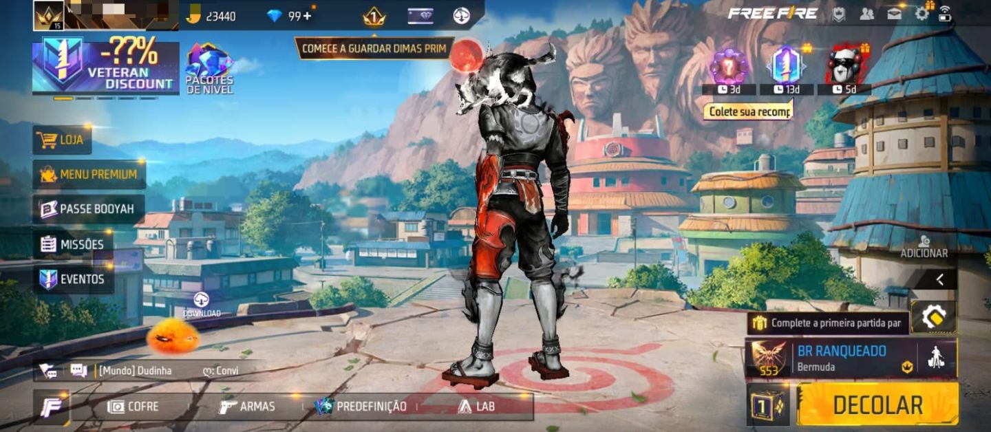 [FREE FIRE] CONTA LVL 15 | 3 CONJUNTOS TEMÁTICOS | 99+ DIAMANTES