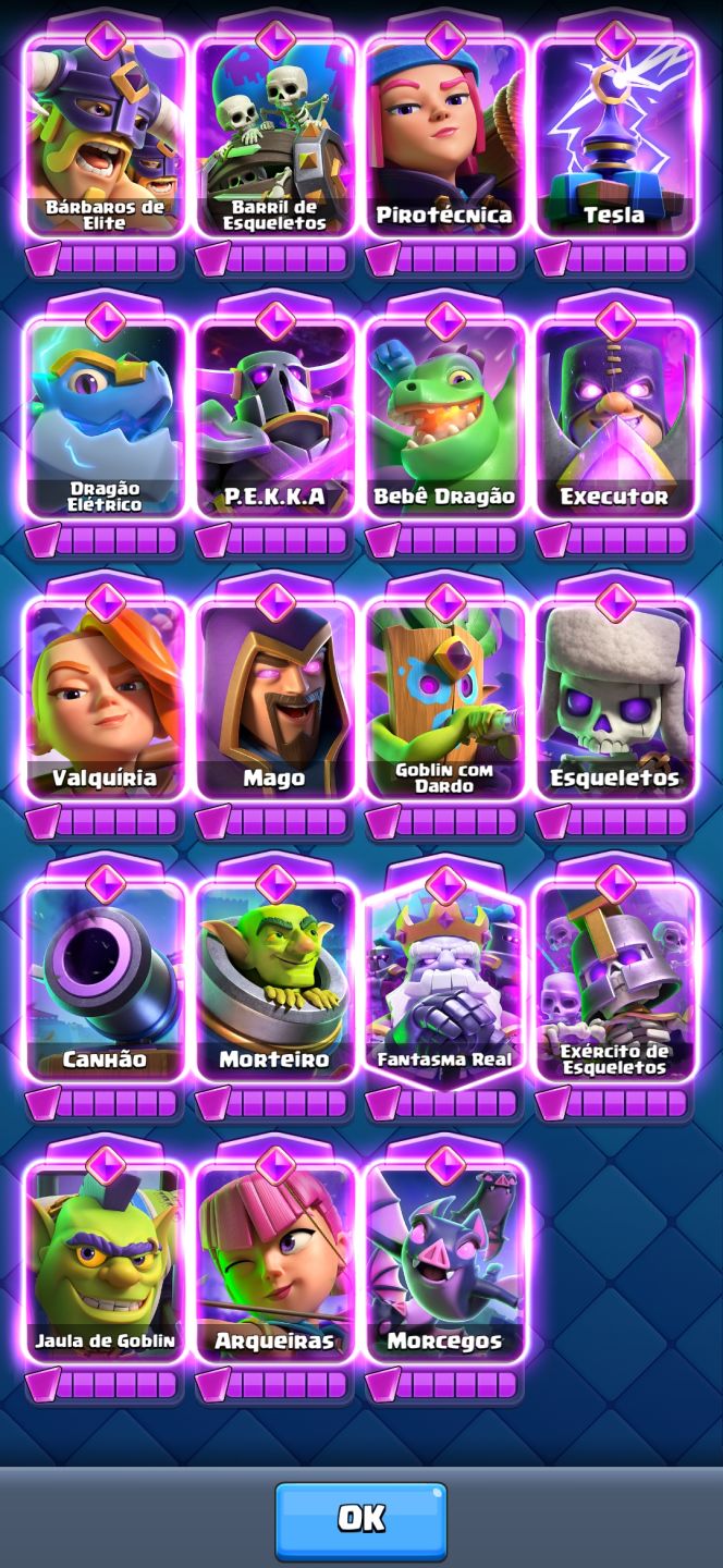 Conta de alto nível Clash Royale, arena sazonal