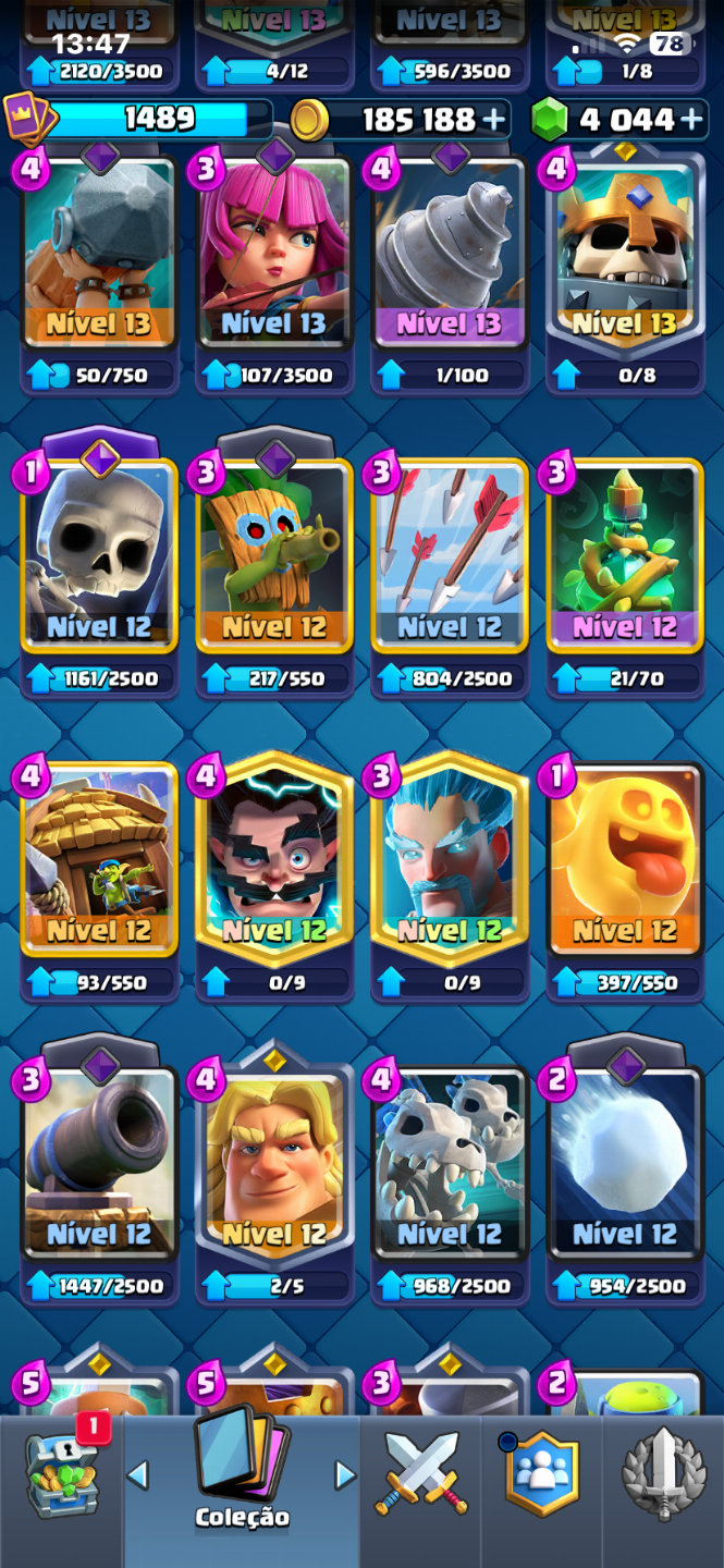 Conta Clash Royale 10560 troféus,4 mil joias